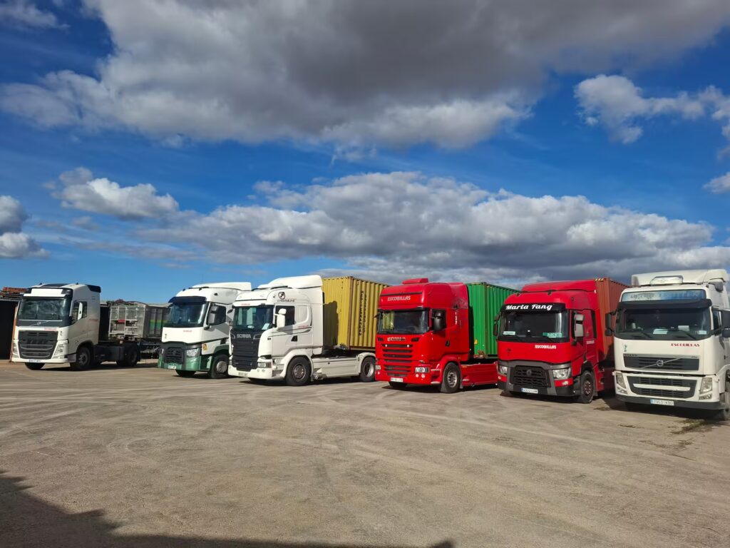 Varios camiones de diferentes colores y tamaños expuestos.